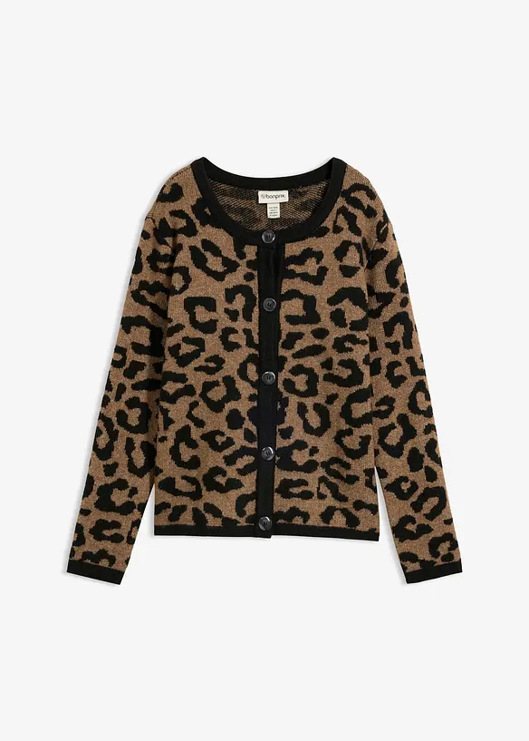 Cardigan med jacquardm&oslash;nster, bonprix