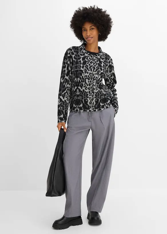 Cardigan med jacquardm&oslash;nster, bonprix