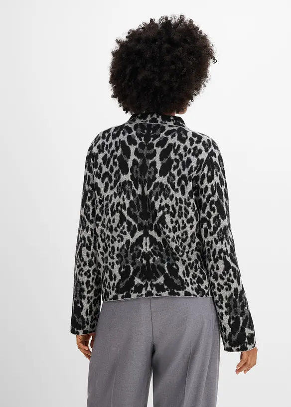Cardigan med jacquardm&oslash;nster, bonprix