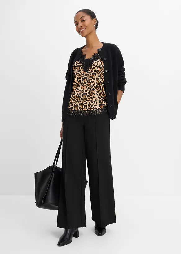 Bluse i lett sateng, bonprix