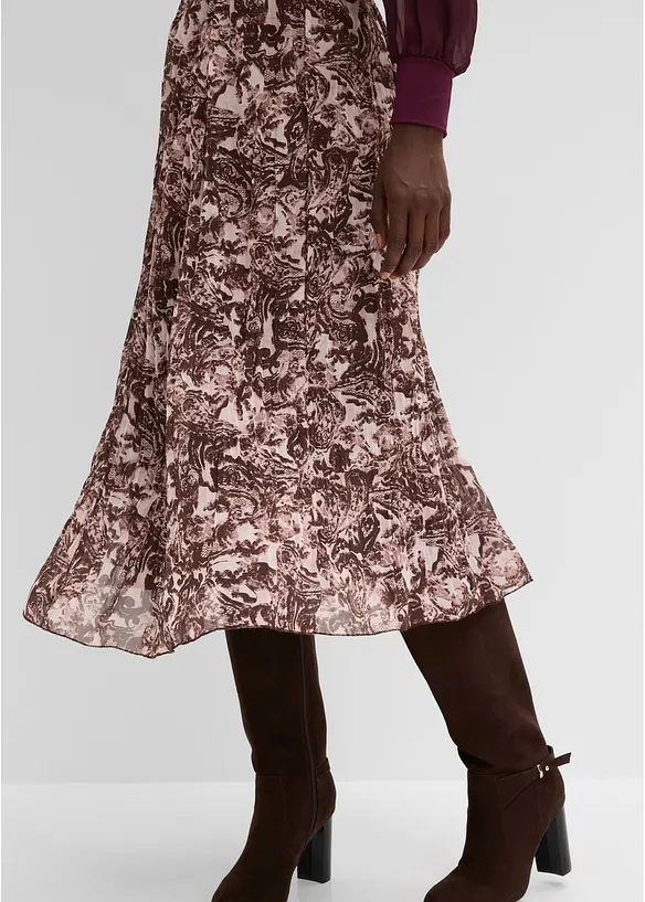 Crinkle skj&oslash;rt i chiffon, bonprix