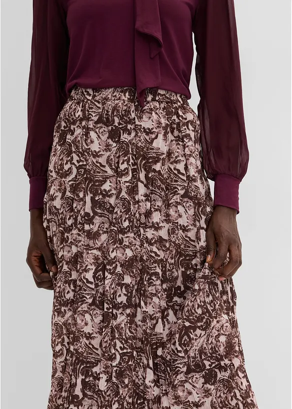 Crinkle skj&oslash;rt i chiffon, bonprix