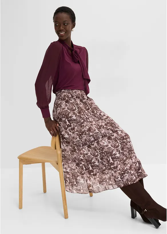 Crinkle skj&oslash;rt i chiffon, bonprix