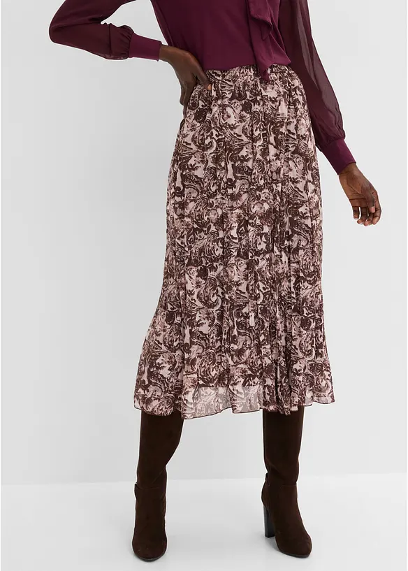 Crinkle skj&oslash;rt i chiffon, bonprix
