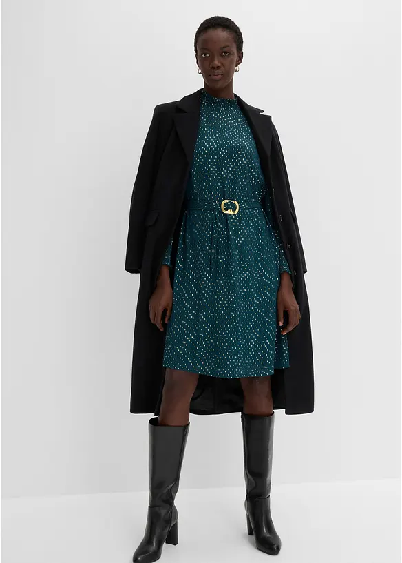 Chiffonkjole med belte, bonprix
