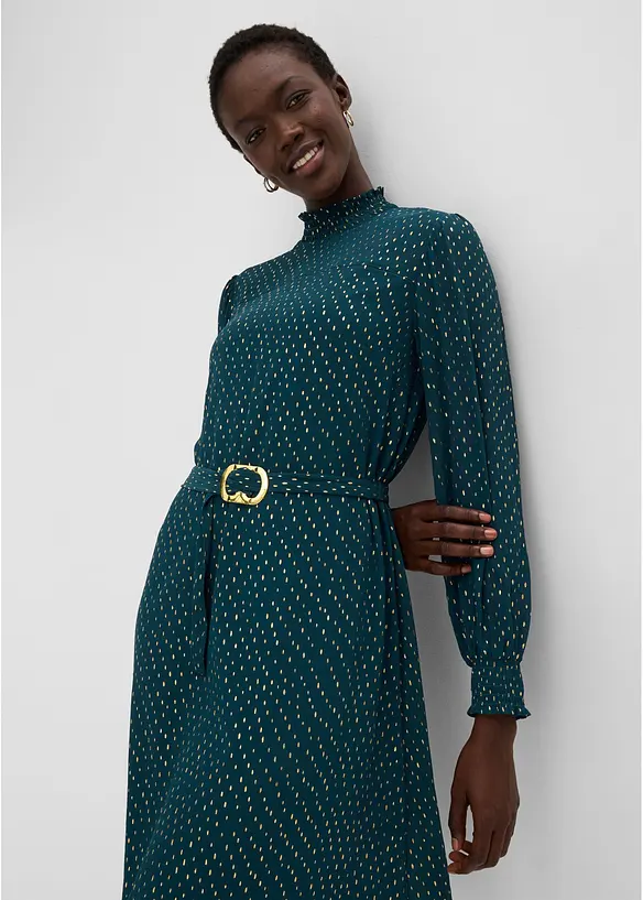 Chiffonkjole med belte, bonprix