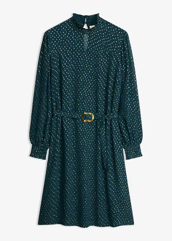 Chiffonkjole med belte, bonprix