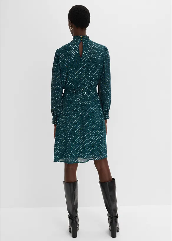 Chiffonkjole med belte, bonprix