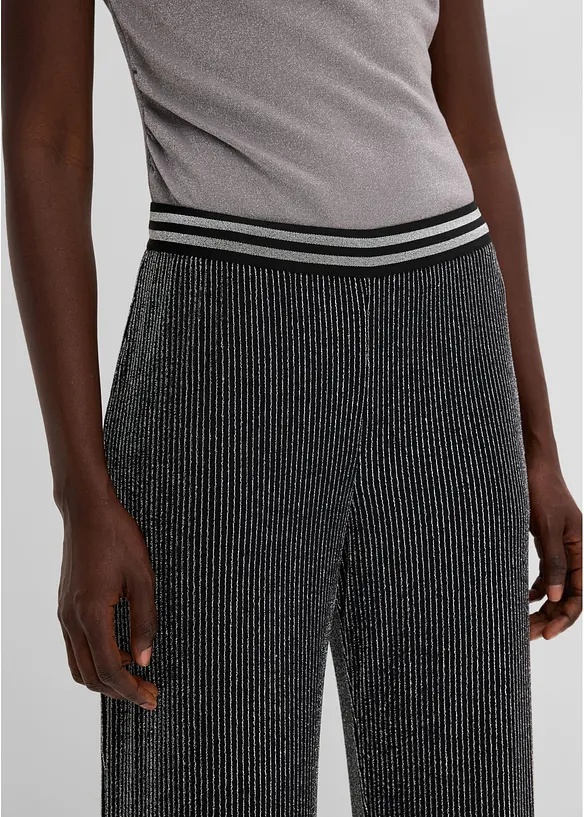 Jerseybukse med glitterstriper, bonprix