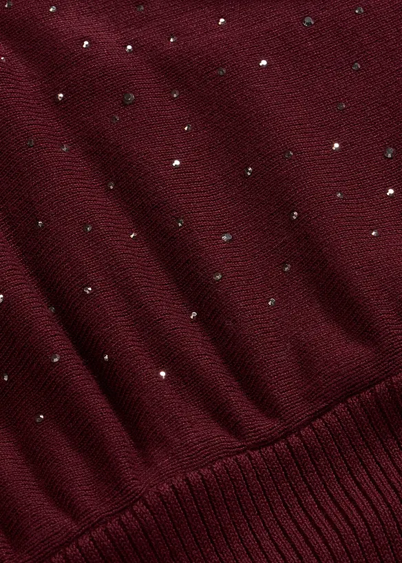 Strikket kjole med strass, bonprix