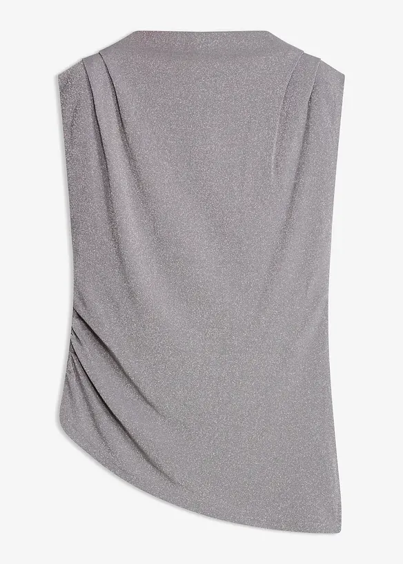 Topp med asymmetrisk nederkant og glitter, bonprix