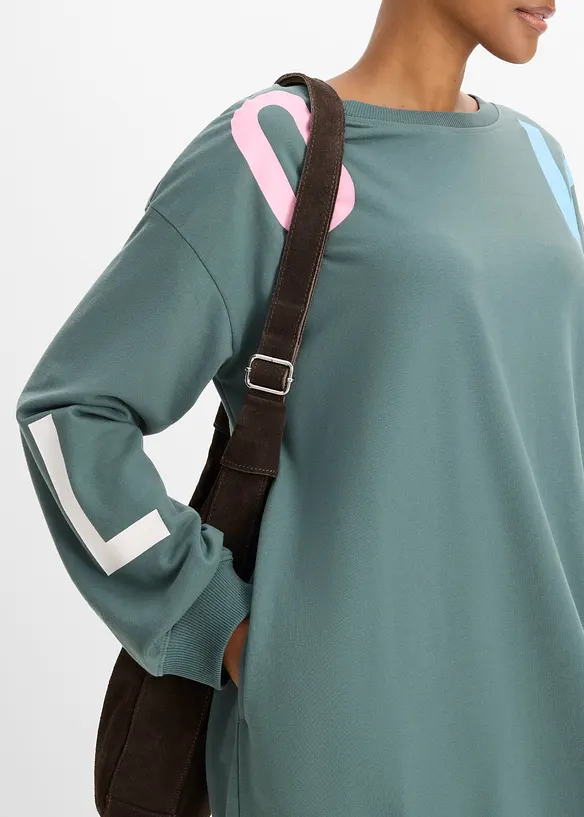 Sweatshirtkjole i myk bomullsblanding, bonprix