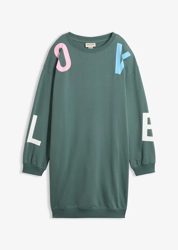 Sweatshirtkjole i myk bomullsblanding, bonprix