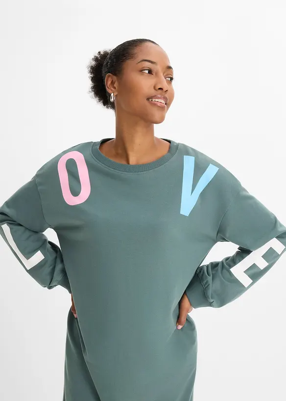 Sweatshirtkjole i myk bomullsblanding, bonprix