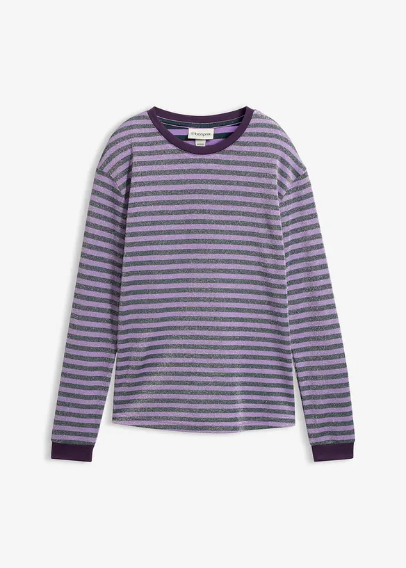 Langermet topp med glittergarn, bonprix