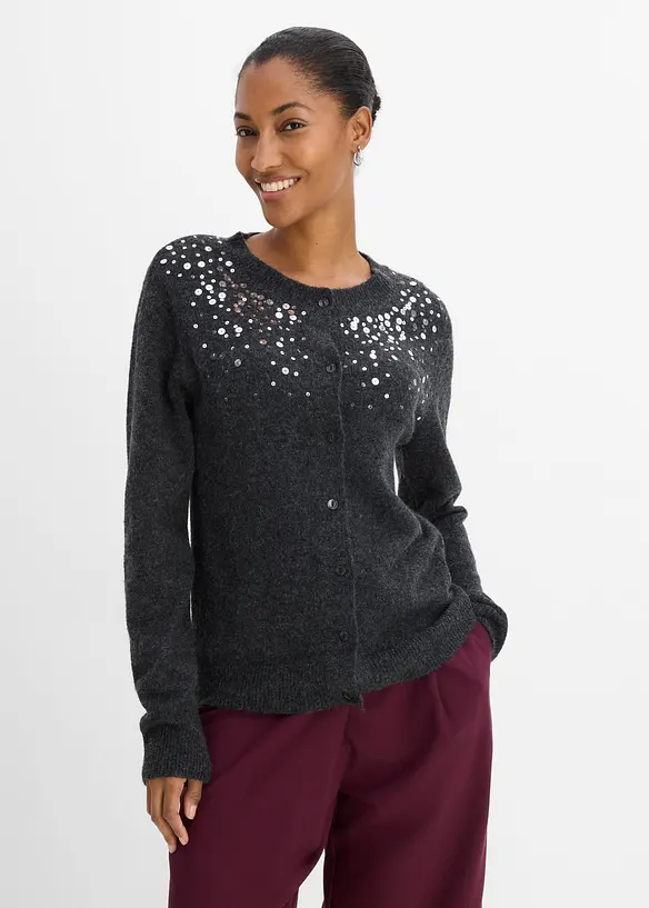Cardigan med paljetter, bonprix