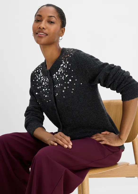 Cardigan med paljetter, bonprix