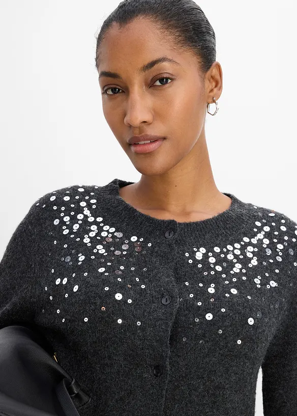 Cardigan med paljetter, bonprix