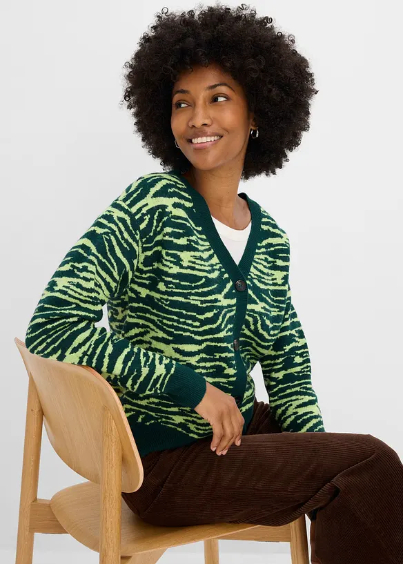 Jacquardstrikket cardigan, bonprix