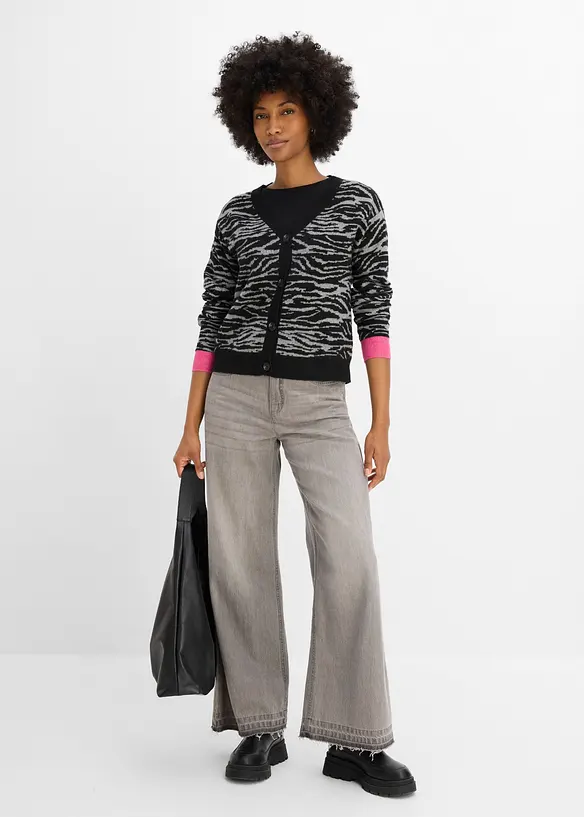 Jacquardstrikket cardigan, bonprix