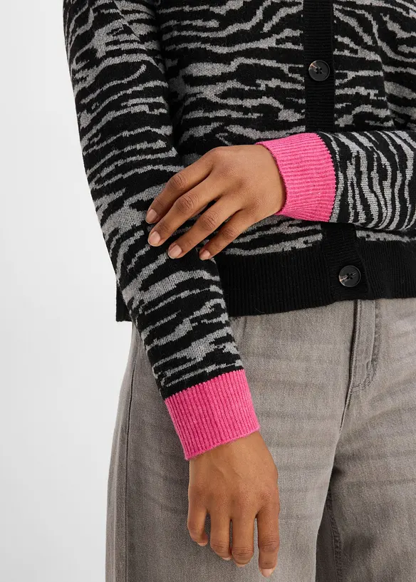 Jacquardstrikket cardigan, bonprix