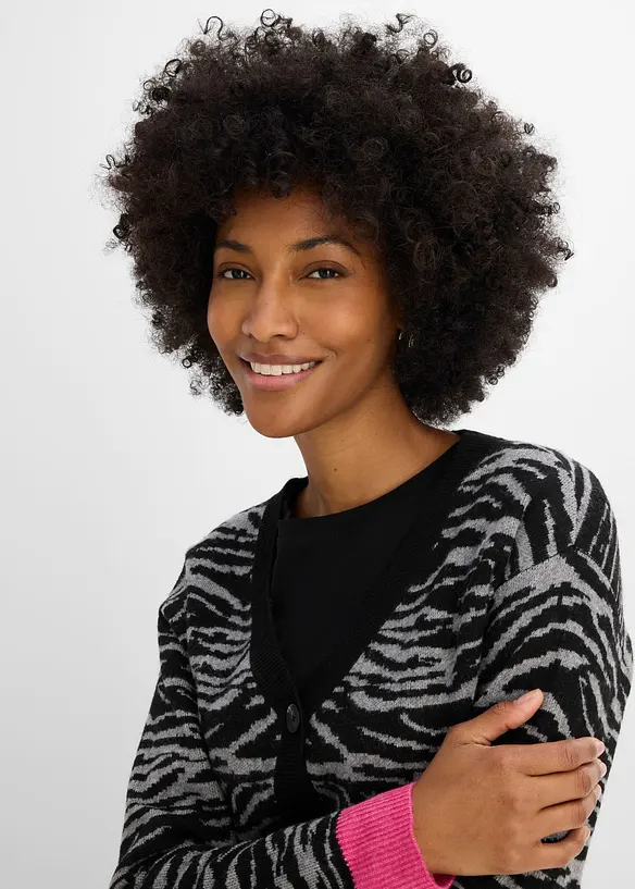 Jacquardstrikket cardigan, bonprix