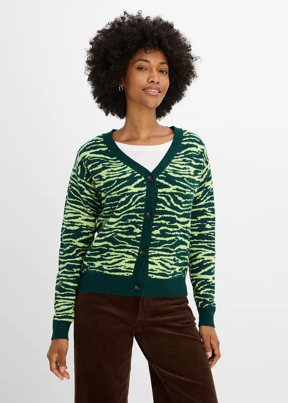 Jacquardstrikket cardigan, bonprix