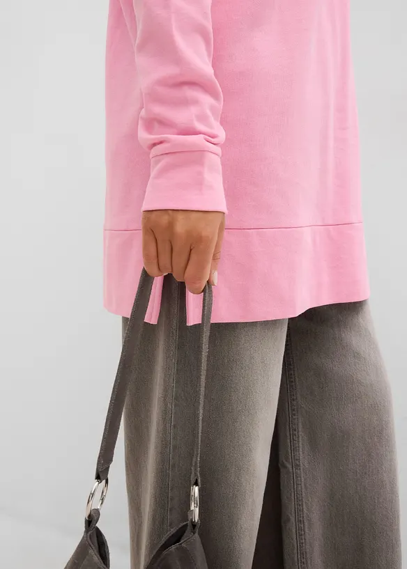 Lang sweatshirt i 100% &oslash;kologisk bomull, bonprix