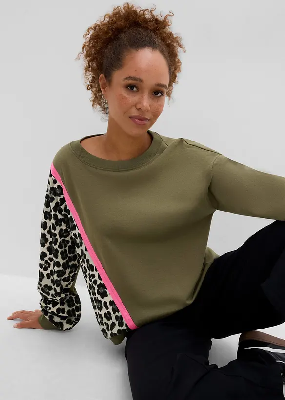 Sweatshirt i myk bomullsmiks, bonprix