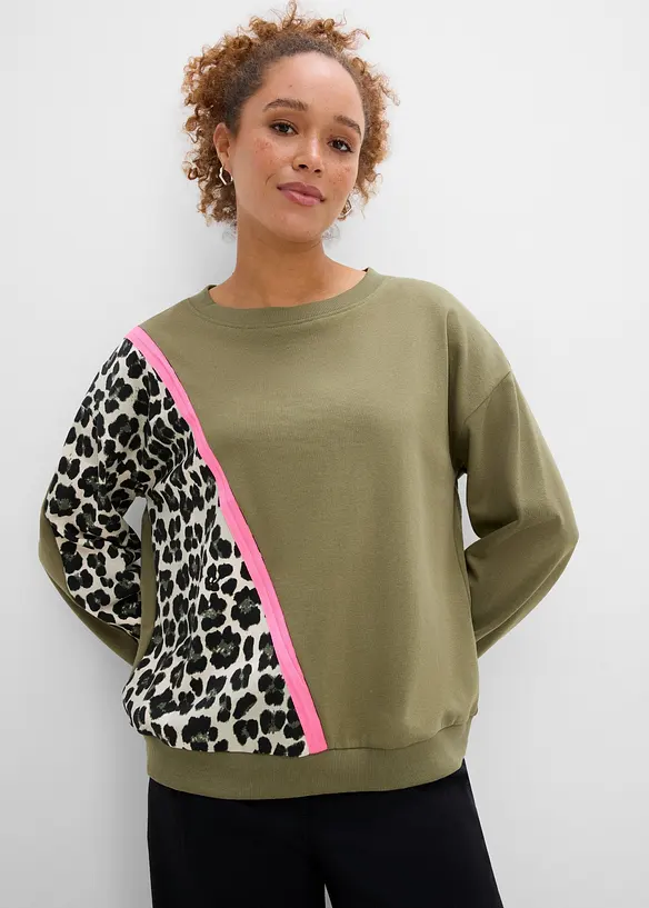 Sweatshirt i myk bomullsmiks, bonprix