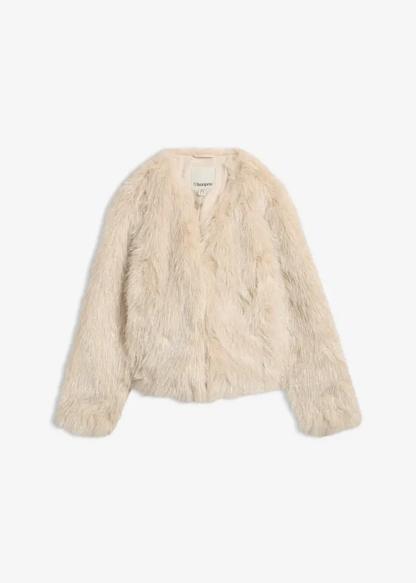 Fuskepelsjakke i glitterlook, bonprix