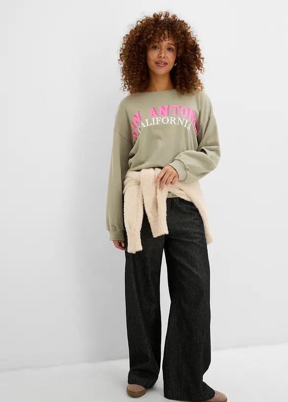 Sweatshirt i myk bomullsmiks, bonprix