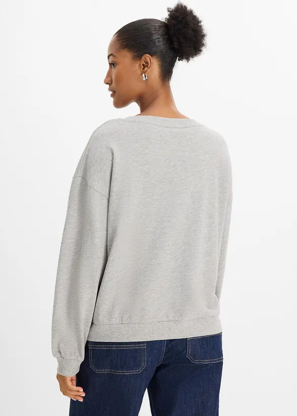 Sweatshirt i myk bomullsmiks, bonprix