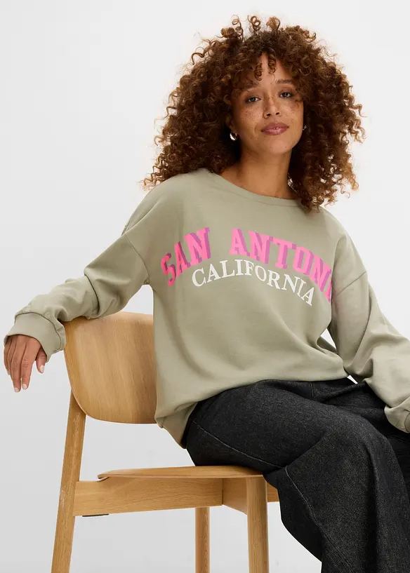 Sweatshirt i myk bomullsmiks, bonprix