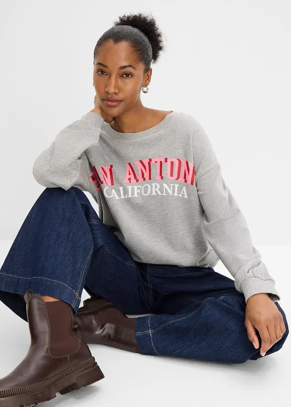 Sweatshirt i myk bomullsmiks, bonprix