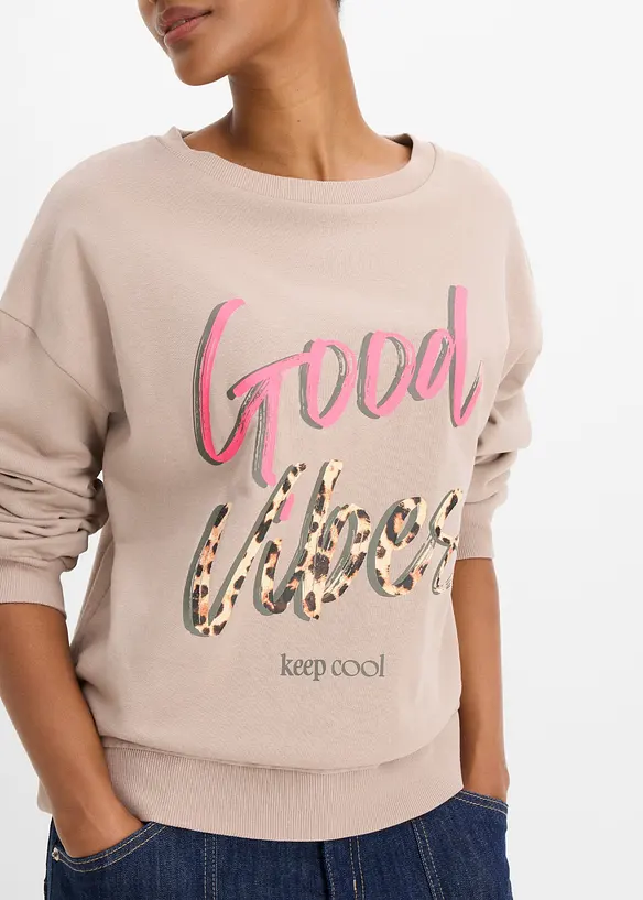 Sweatshirt i myk bomullsmiks, bonprix