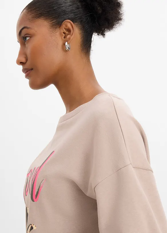 Sweatshirt i myk bomullsmiks, bonprix