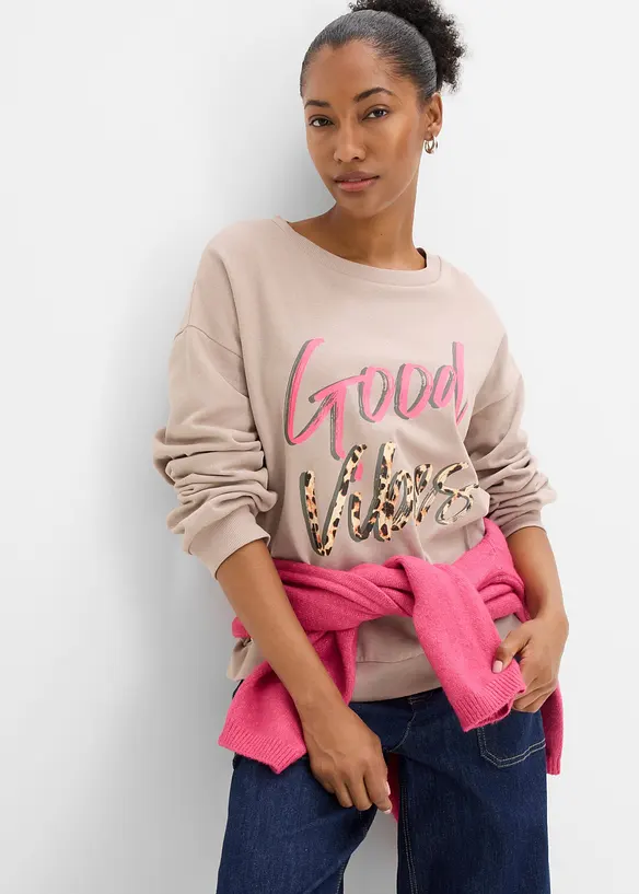 Sweatshirt i myk bomullsmiks, bonprix