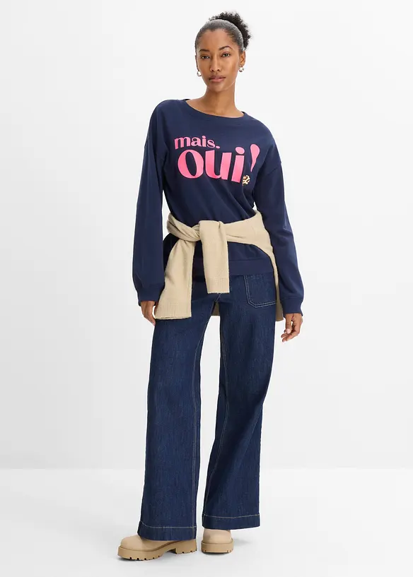 Sweatshirt i myk bomullsmiks, bonprix