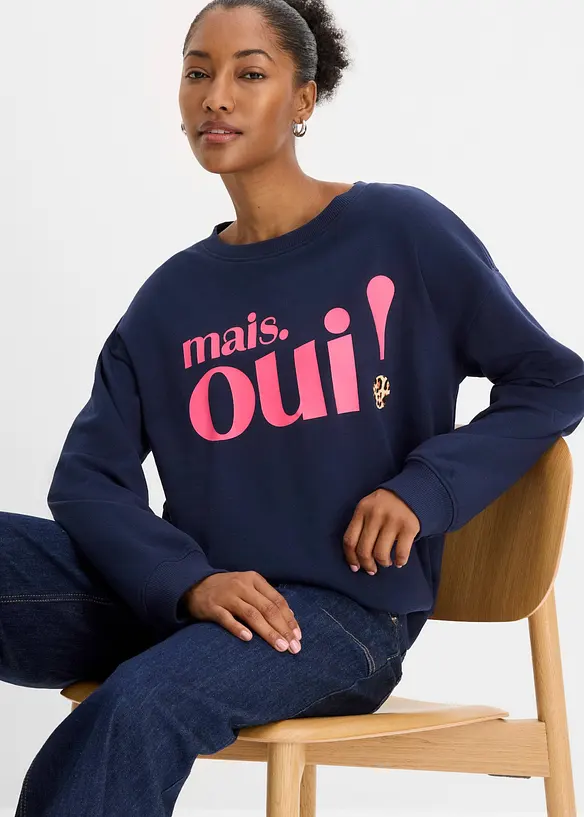 Sweatshirt i myk bomullsmiks, bonprix