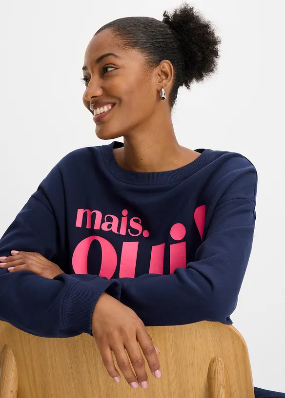 Sweatshirt i myk bomullsmiks, bonprix