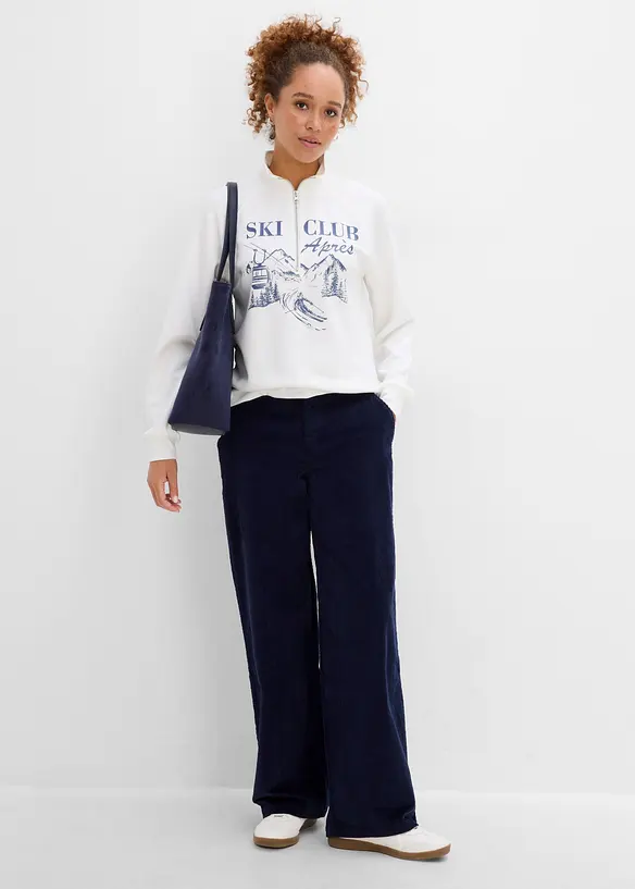 Half-zip-sweatshirt i scuba, bonprix