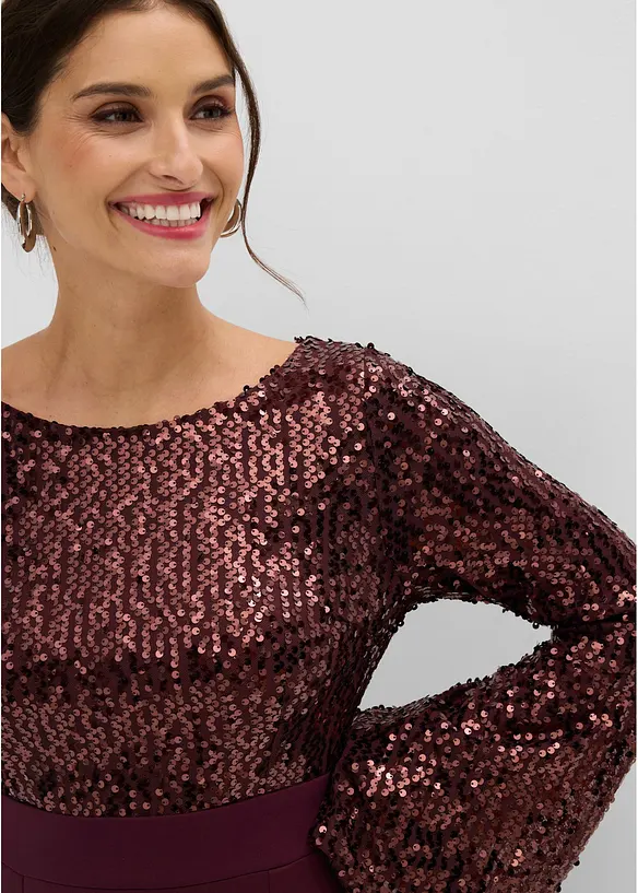 Paljettbrodert midikjole, bonprix