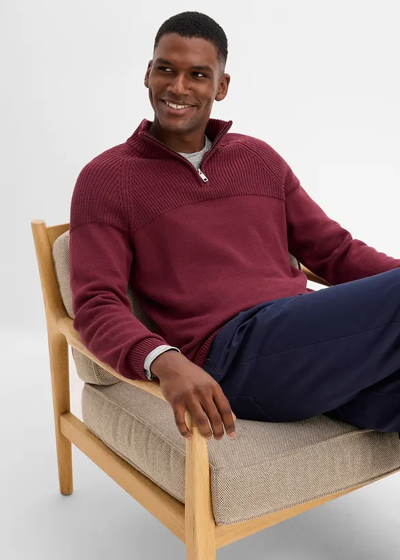 Half-zip-genser i regular fit, bonprix