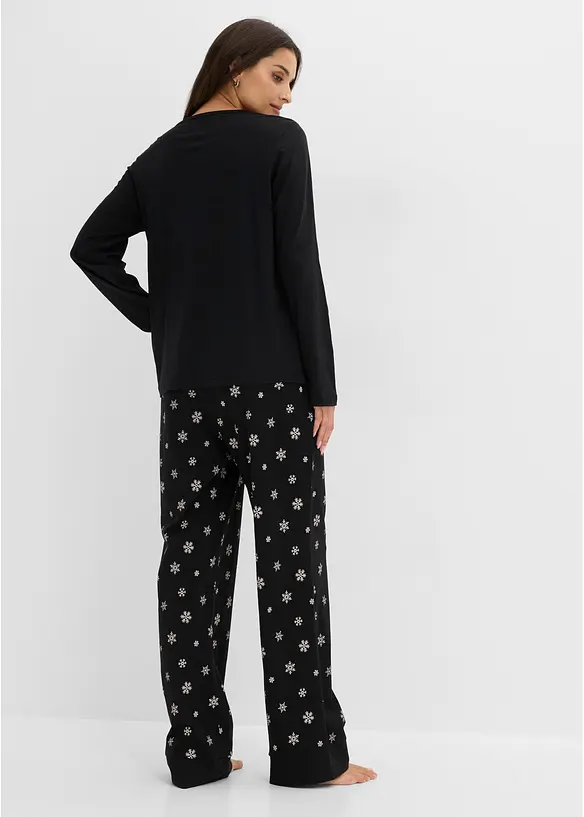 Pyjamas i 100% bomull med sovemaske, bonprix