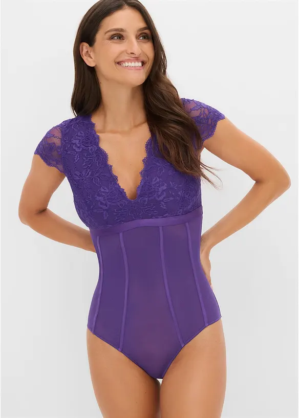 Body med myke blonder, bonprix