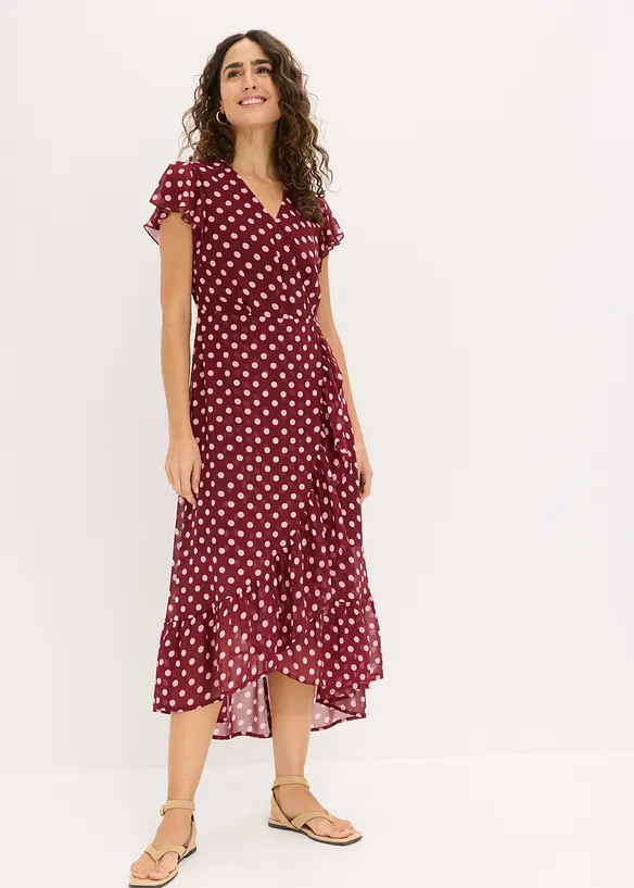 Chiffonkjole med volanger, bonprix