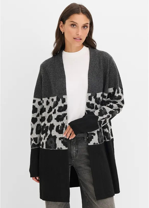 Coatigan med jaquardm&oslash;nster, bonprix