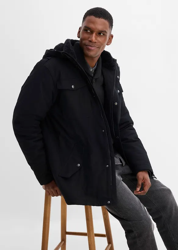 Parkas med mykt fleecef&ocirc;r, bonprix