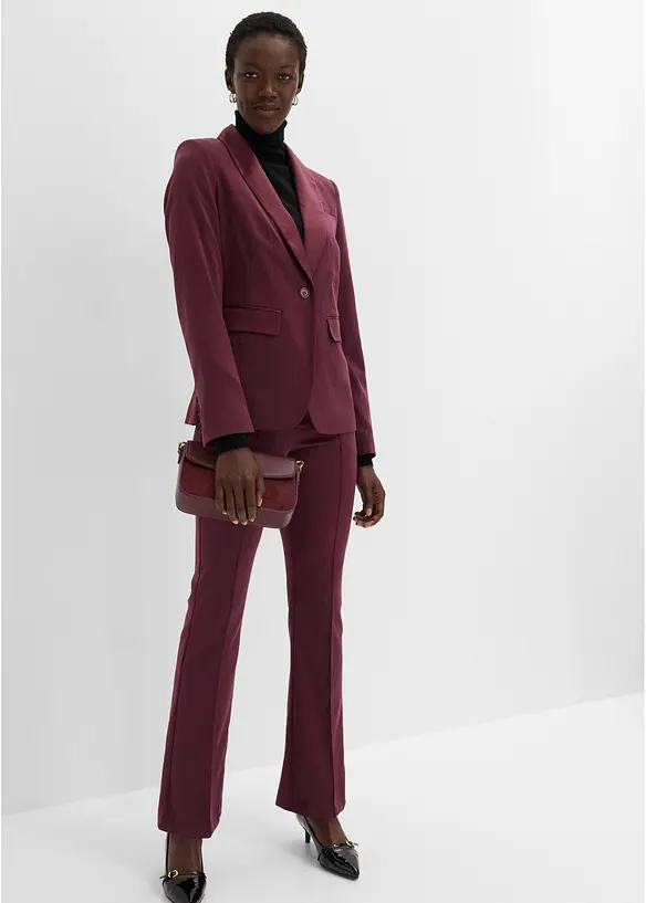 Dress med satengbesetning til dame (2-delt sett), bonprix